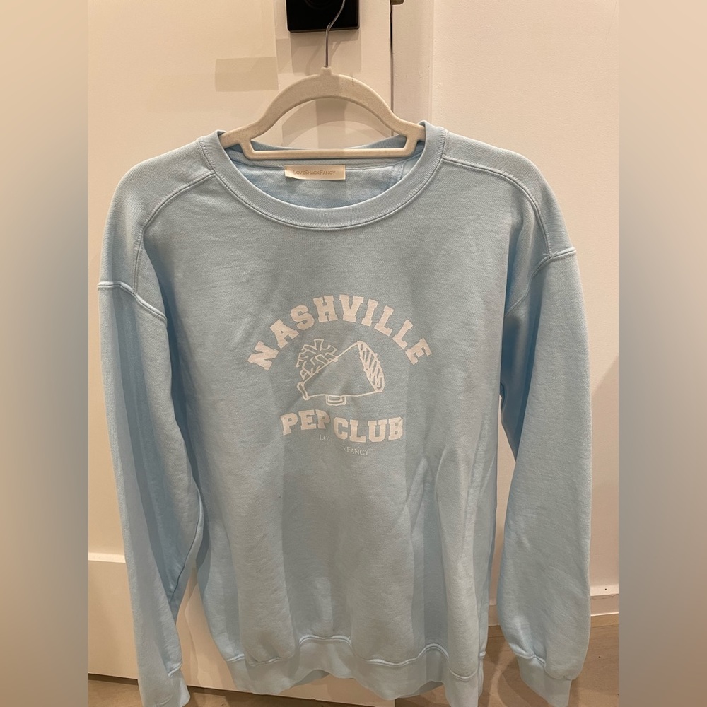 NWOT Love Shack Fancy Medium "Nashville Pep Club" blue Sweatshirt. 💙